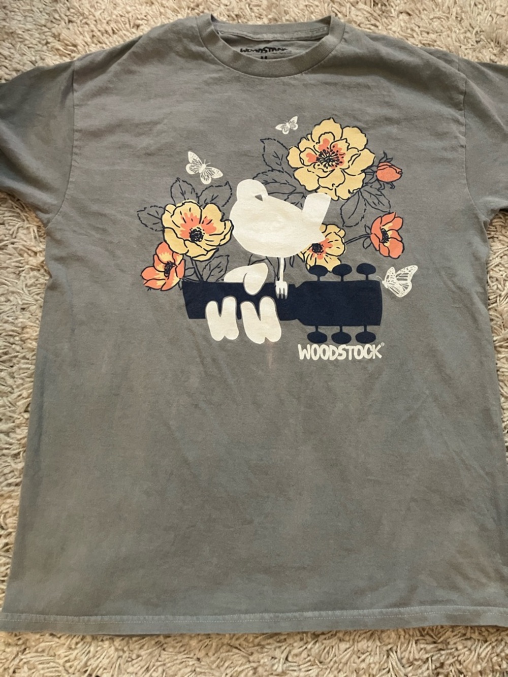 Woodstock Graphic Tee with Floral Bird